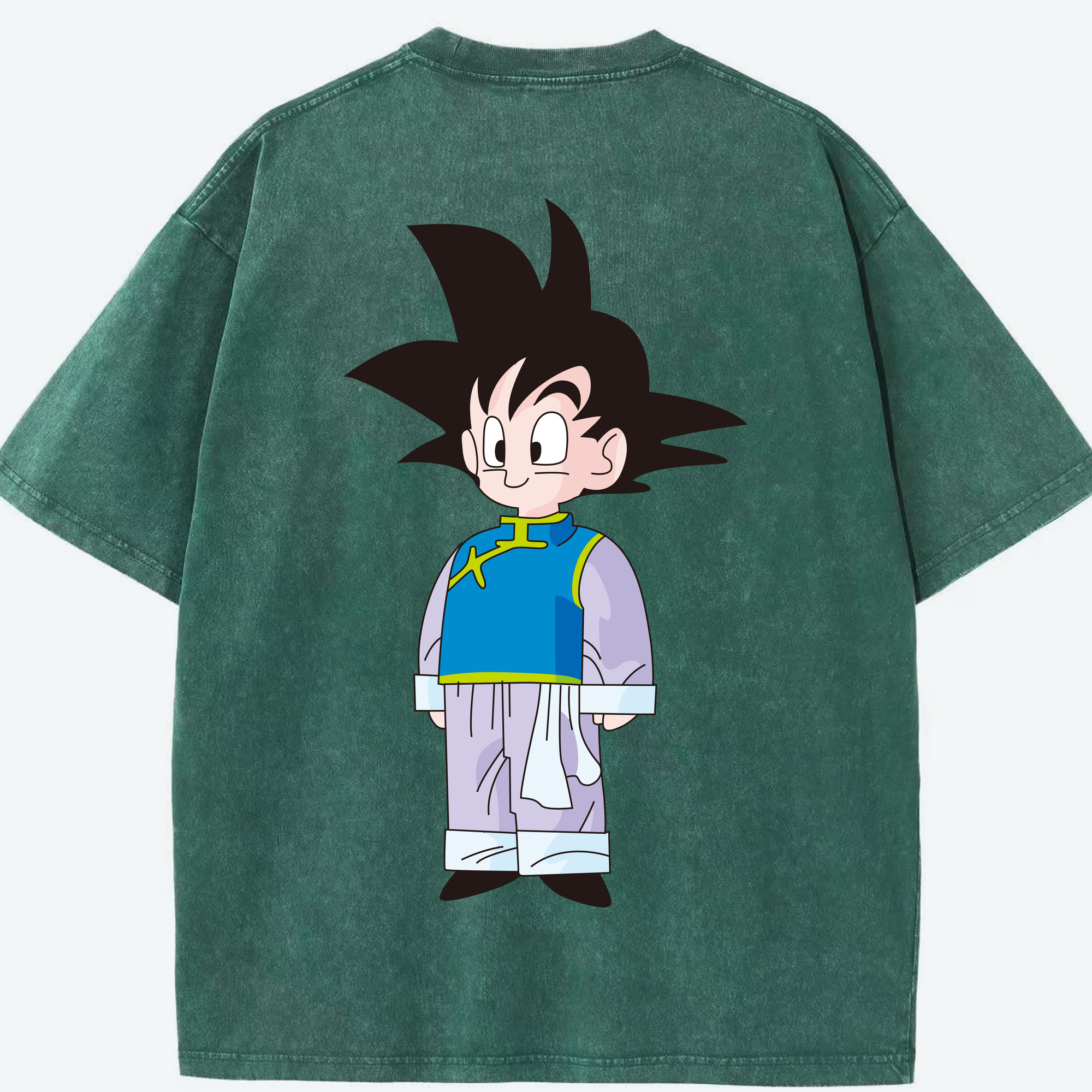 （画像用） ドラゴンボール 孫悟空（そん ごくう）Son Goku カカロット DRAGON BALL Kakarotto 綿100% ヴィンテージ風 半袖Tシャツ（背面プリント）